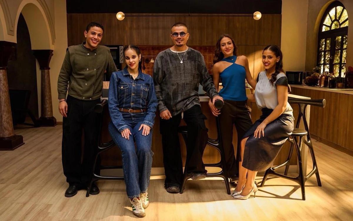 عمرو دياب مع أبنائه