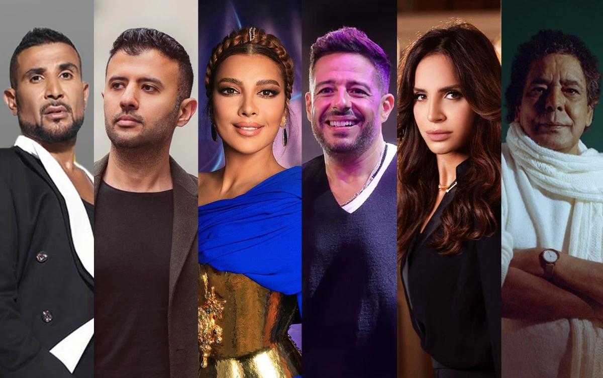 مجموعة من الفنانين المشاركين في "وطن السلام"